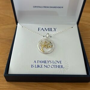 New in box Family 18” necklace with Swarovski crystals